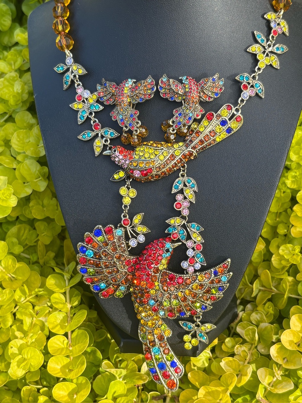 Heidi Daus Breathtaking "Mary's Returns" Bird Pendant & Earrings